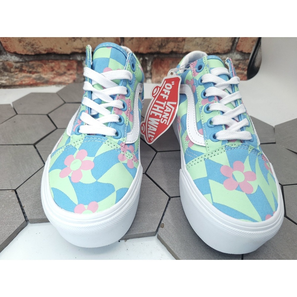Vans Old Skool Stacked 2in Platform 70s Groovy Floral Checkerboard Women 5.5 /4Y - Picture 5 of 11